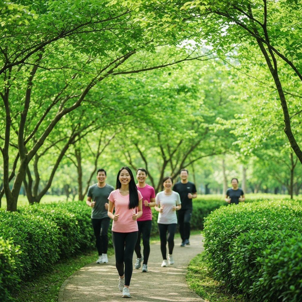 People engaging in outdoor physical activities